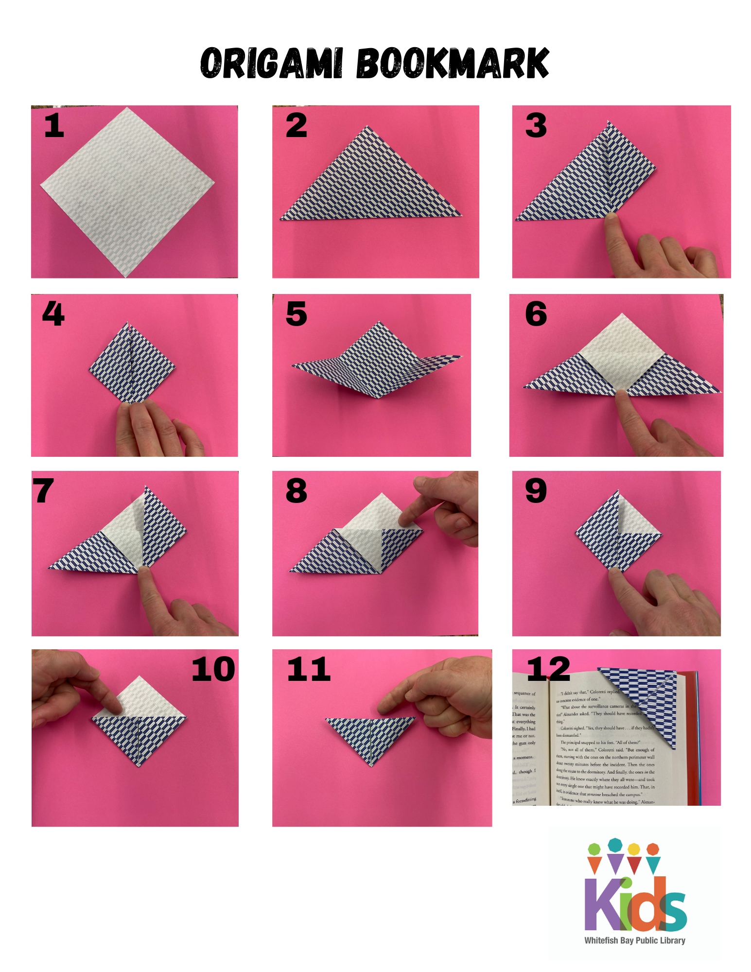 Blog · Take And Make Origami Instructions · Whitefish Bay Public Library